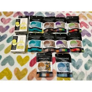 MixMold Liquid Colorizer Yellow‎ & Terrazzo Chips Set for Resin Crafts